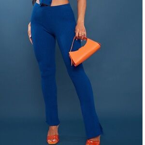 NWT Ribbed Knit Blue Pants